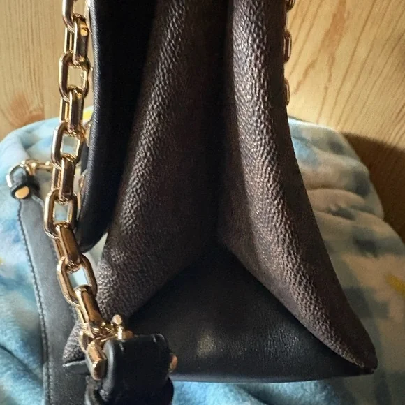 Michael Kors Cece Black Leather Crossbody Red Studded Strap and Zebra Accent - Picture 4 of 9